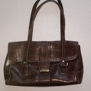 Liz Claiborne faux brown crocodile purse